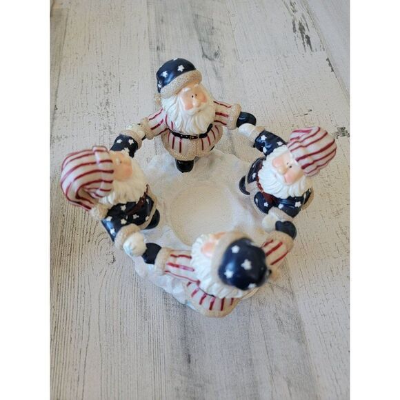 Home interior 2002 Santa Claus ceramic home decor candle holder - Picture 1 of 6